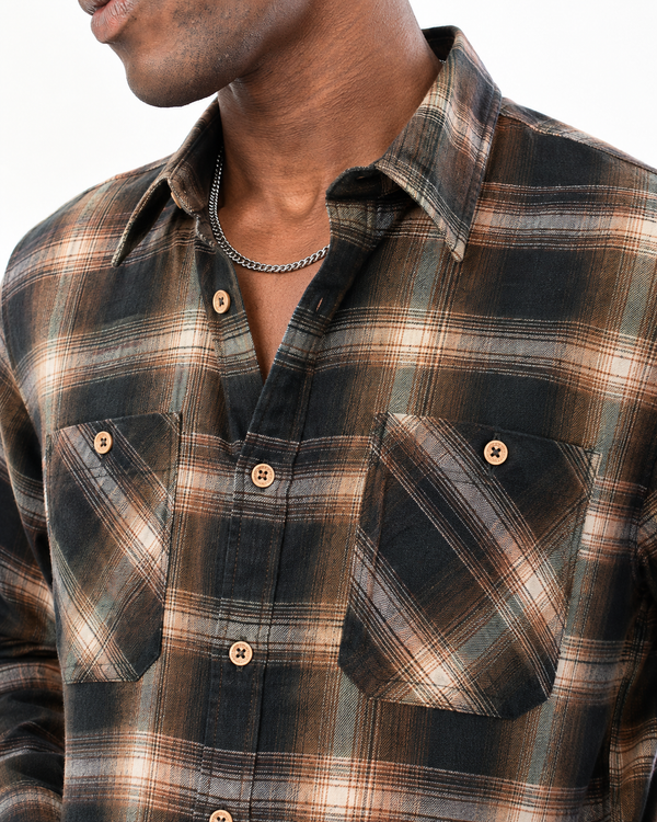 ILYZLY Dual Pocket Check Shirt