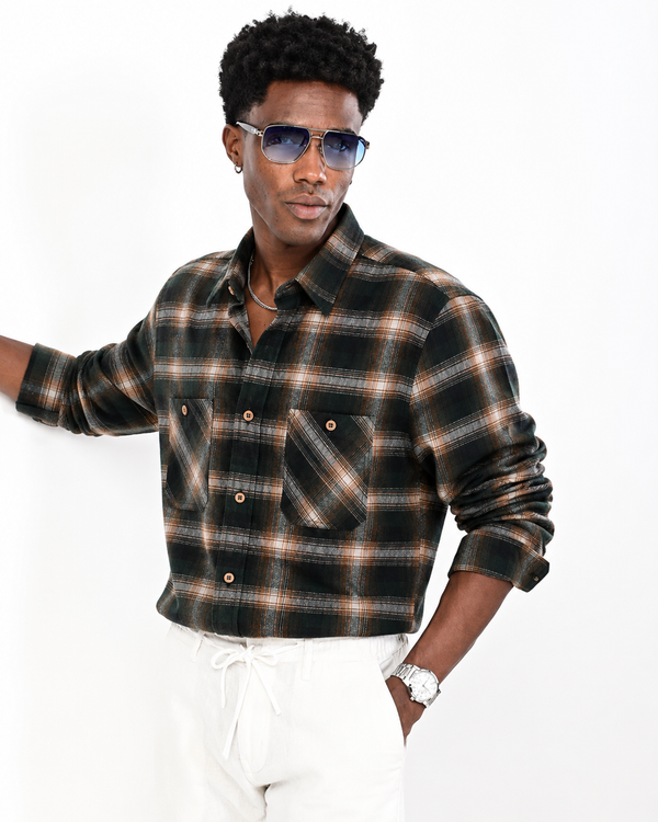 ILYZLY Dual Pocket Check Shirt