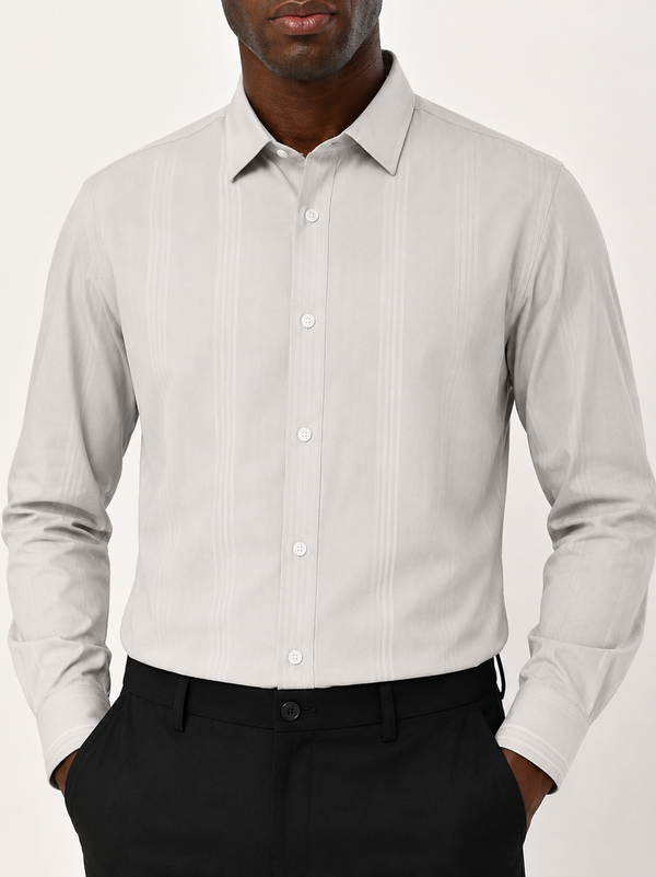 Ilyzly Monaco Pinstripe Cream Shirt