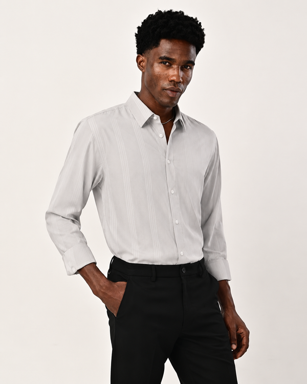 Ilyzly Monaco Pinstripe Cream Shirt