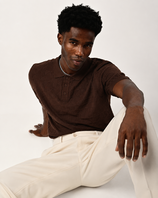 ILYZLY Geometric Knit Polo