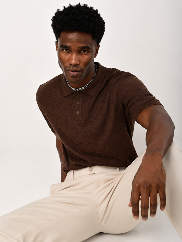 ILYZLY Geometric Knit Polo