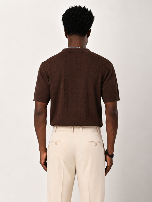 ILYZLY Geometric Knit Polo