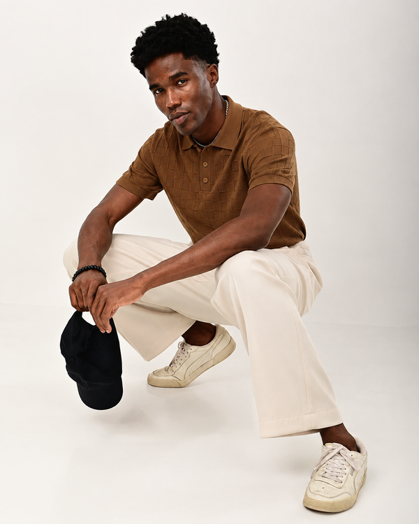 ILYZLY Geometric Knit Polo