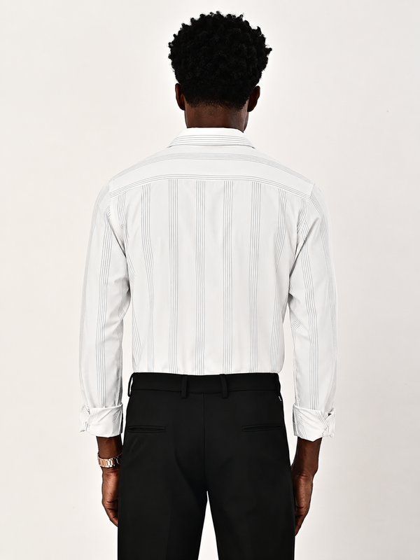 Ilyzly Monaco Pinstripe White Shirt