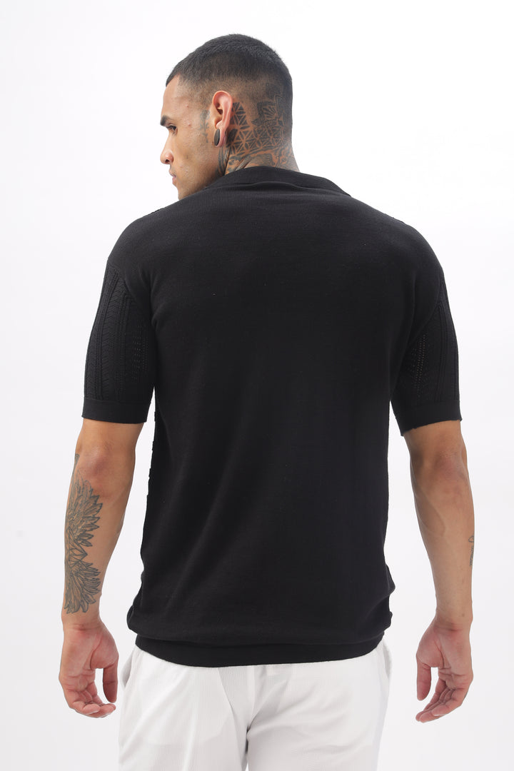 Chevron Classic Black Polo T-shirt Ilyzly