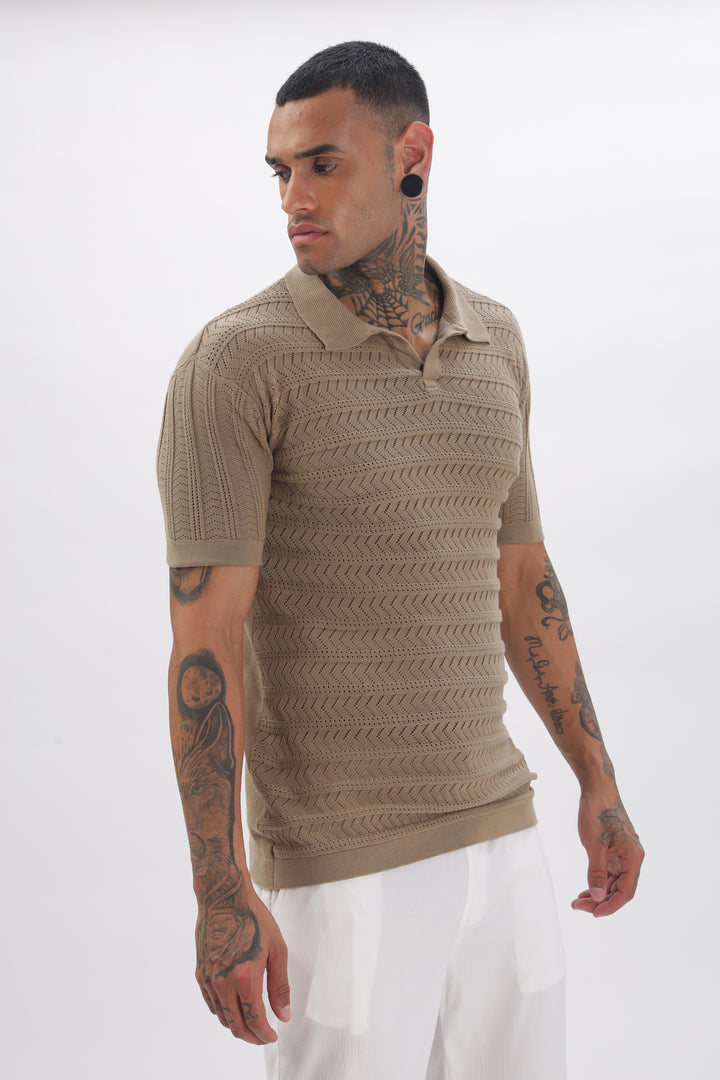 Chevron Classic Brown Polo T-shirt Ilyzly