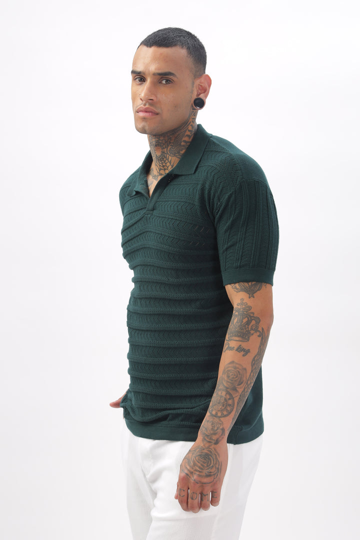 Chevron Classic Green Polo T-shirt Ilyzly