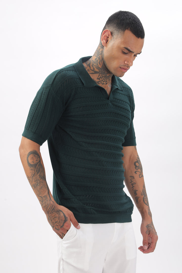 Chevron Classic Green Polo T-shirt Ilyzly