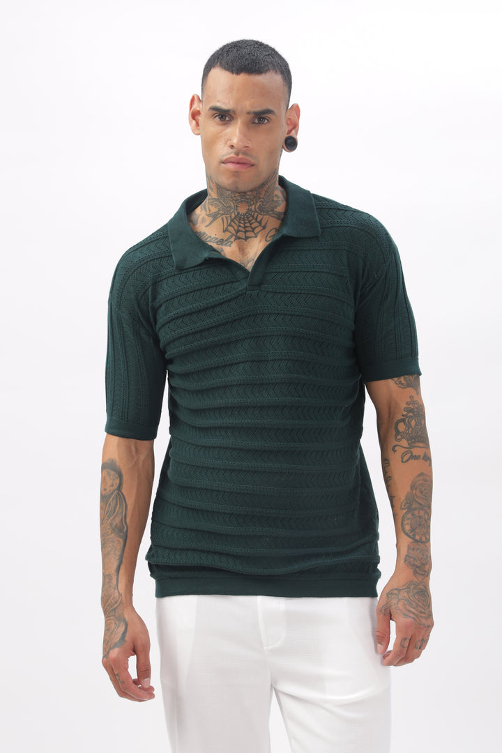 Chevron Classic Green Polo T-shirt Ilyzly