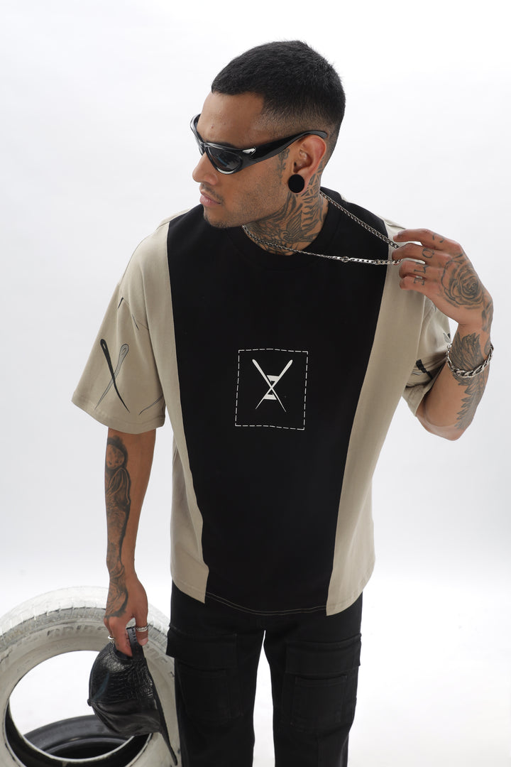 CrossBlock Black&Grey Dropshoulder Tee Ilyzly