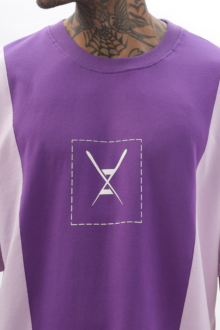 CrossBlock Purple&Lavender Dropshoulder Tee Ilyzly