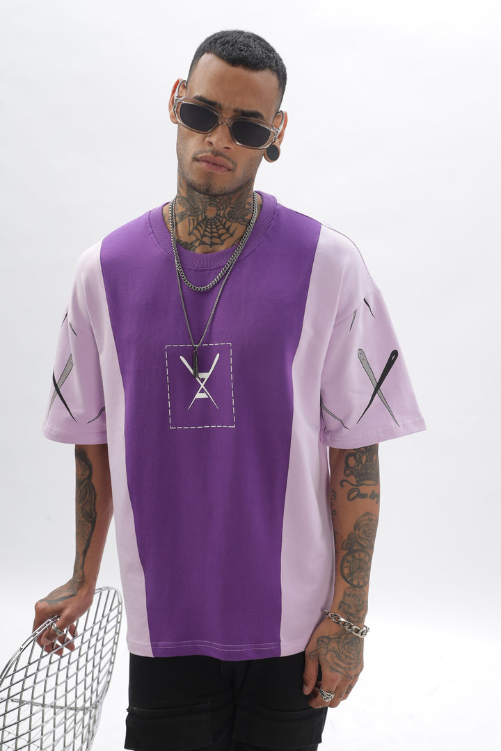 CrossBlock Purple&Lavender Dropshoulder Tee Ilyzly