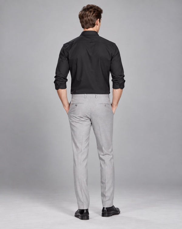 Ilyzly Stain Plain Black Formal Shirt