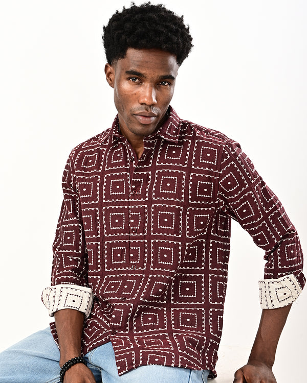 Ilyzly Geometric Square  Shirt