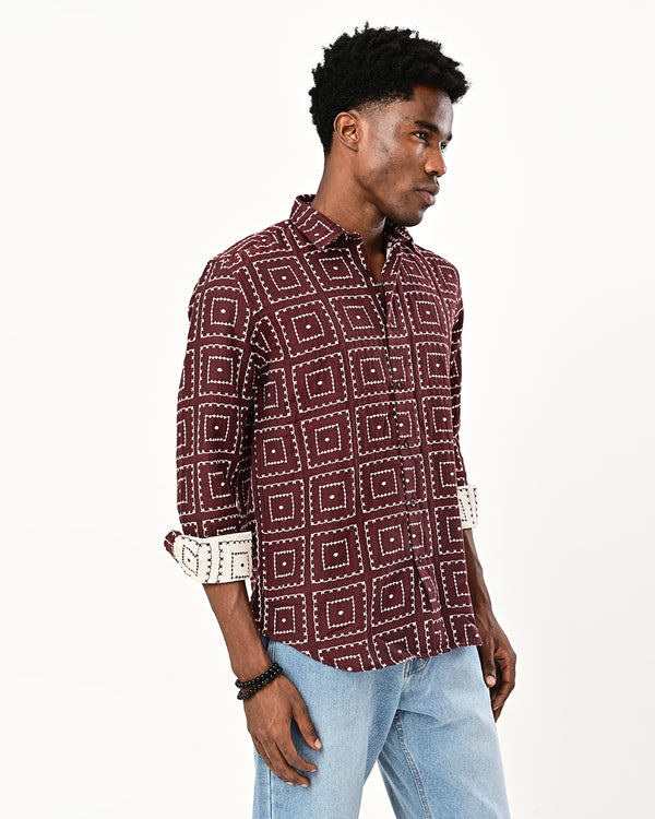 Ilyzly Geometric Square  Shirt