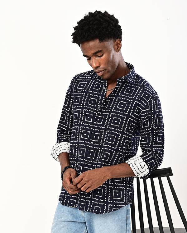 Ilyzly Geometric Square  Shirt