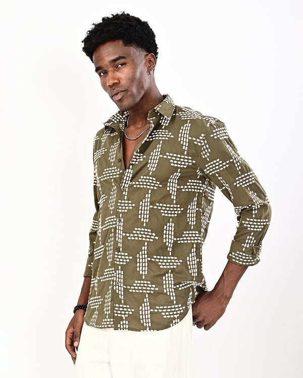 Ilyzly Geometric Dotted Shirt