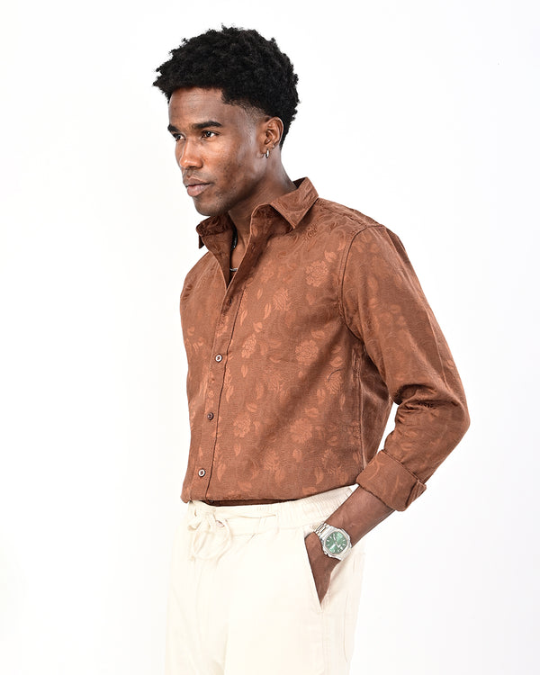 ILYZLY Heritage Floral Jacquard Shirt
