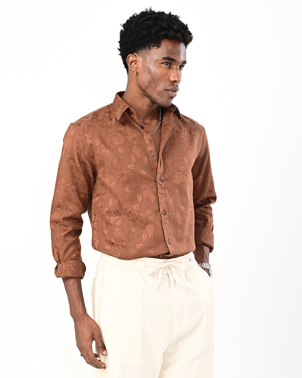 ILYZLY Heritage Floral Jacquard Shirt