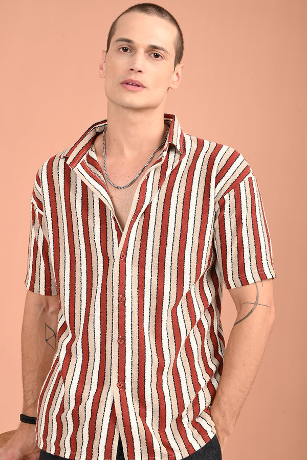 IZI Red Corduroy Striped Shirt