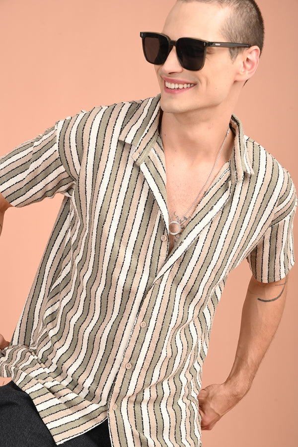 IZI Grey Corduroy Striped Shirt