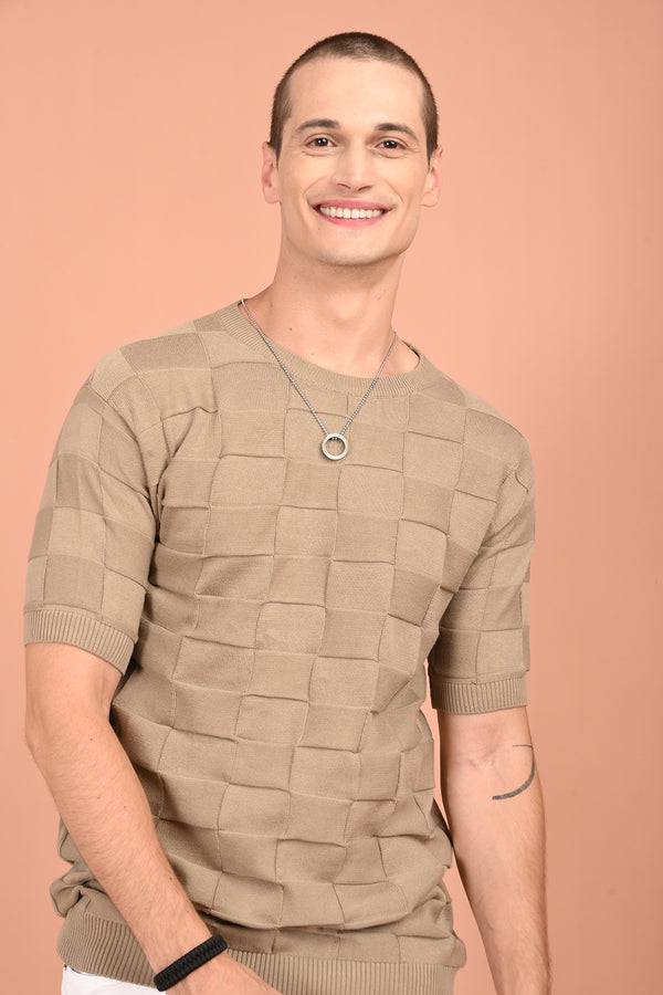 Brown Big Box Design T-shirt