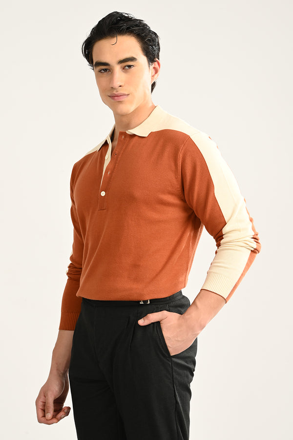 Orange Polo T-shirt Full Sleeve