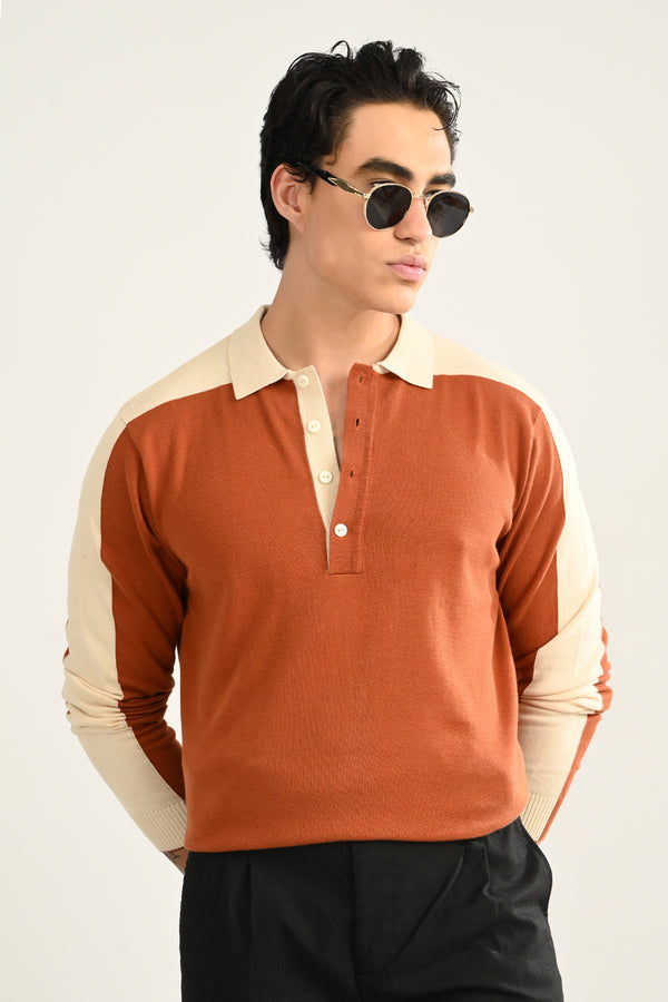 Orange Polo T-shirt Full Sleeve