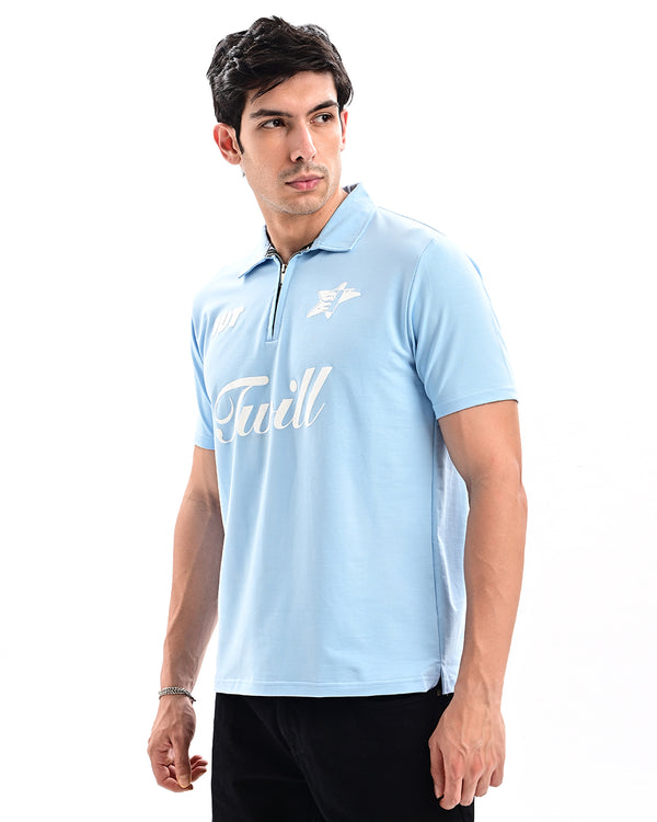 Ilyzly Zipper Polo T-shirt
