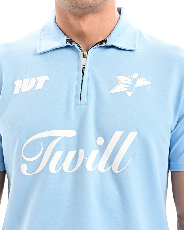 Ilyzly Zipper Polo T-shirt