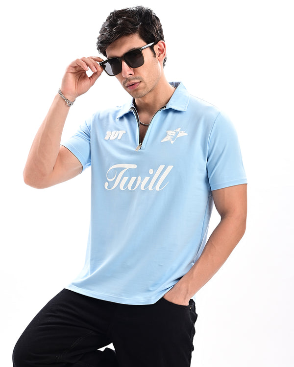 Ilyzly Zipper Polo T-shirt