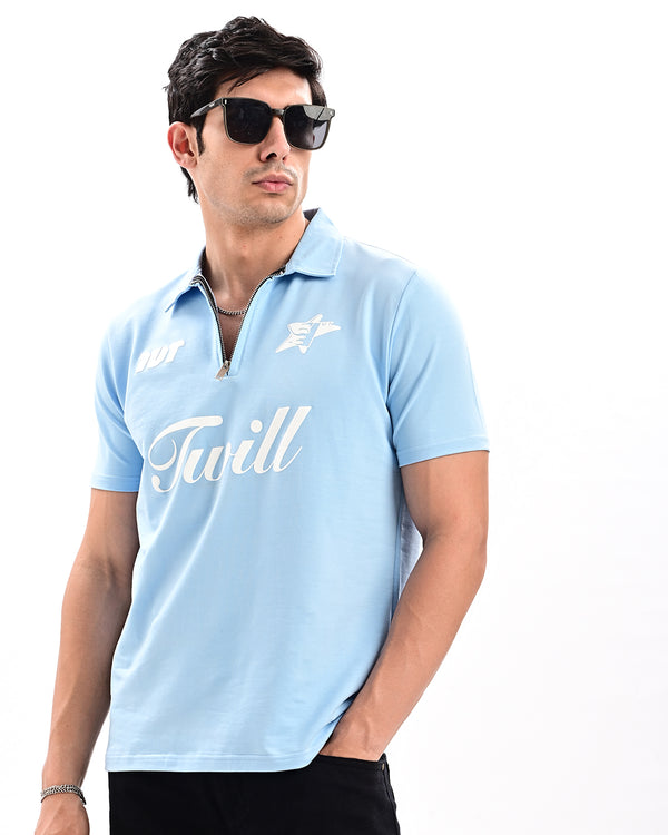 Ilyzly Zipper Polo T-shirt