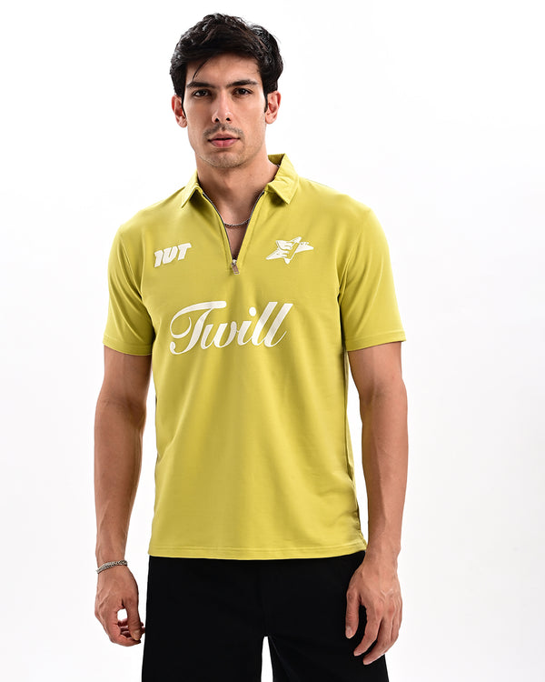 Ilyzly Zipper Polo T-shirt