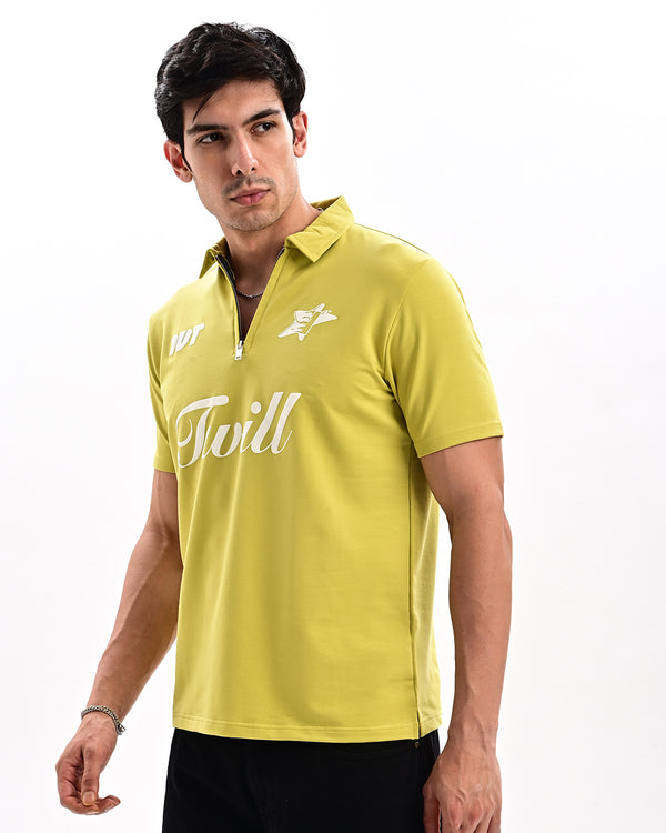 Ilyzly Zipper Polo T-shirt