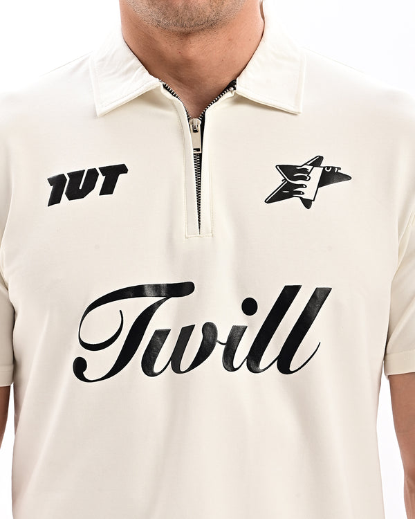 Ilyzly Zipper Polo T-shirt
