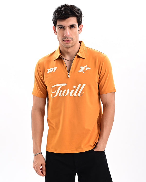 Ilyzly Zipper Polo T-shirt