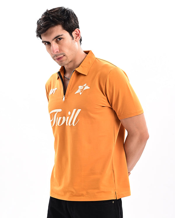 Ilyzly Zipper Polo T-shirt