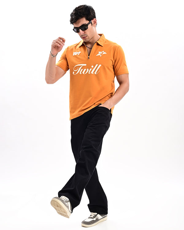 Ilyzly Zipper Polo T-shirt