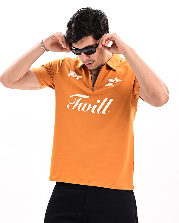 Ilyzly Zipper Polo T-shirt