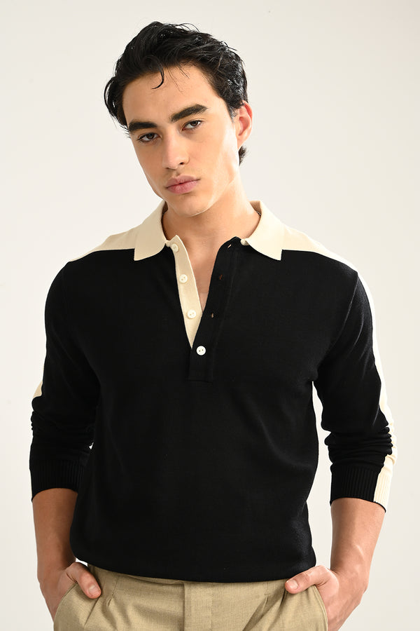 Black Polo T-shirt Full Sleeve