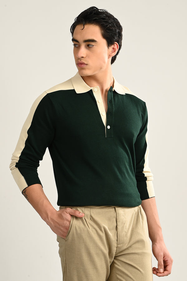 Green Polo T-shirt Full Sleeve