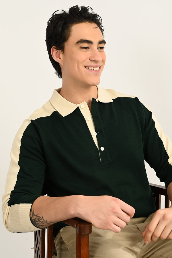 Green Polo T-shirt Full Sleeve