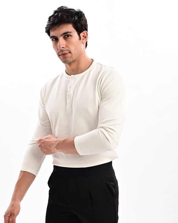 Izi White Henley T Shirt