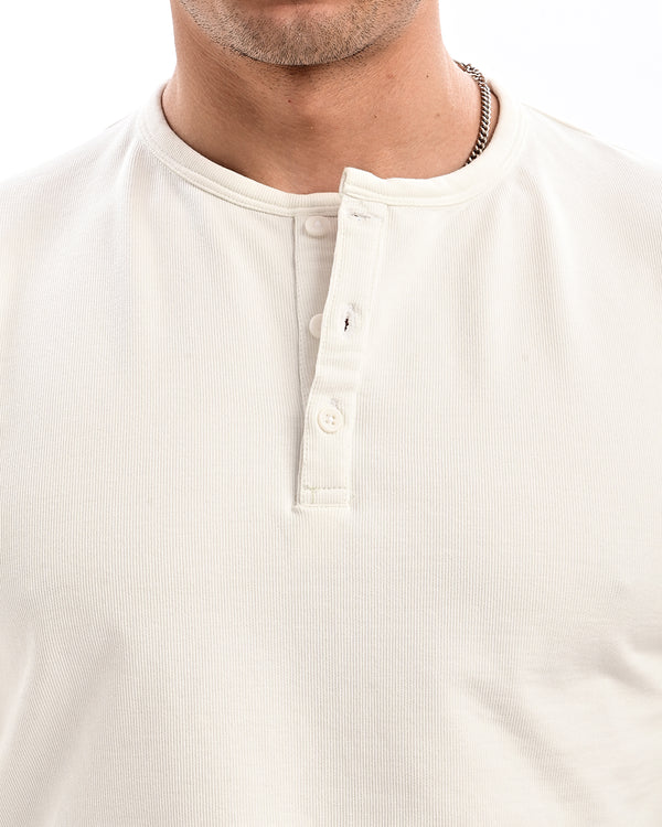 Izi White Henley T Shirt