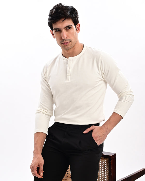 Izi White Henley T Shirt