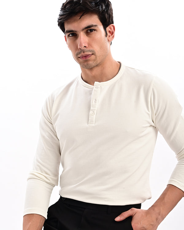 Izi White Henley T Shirt