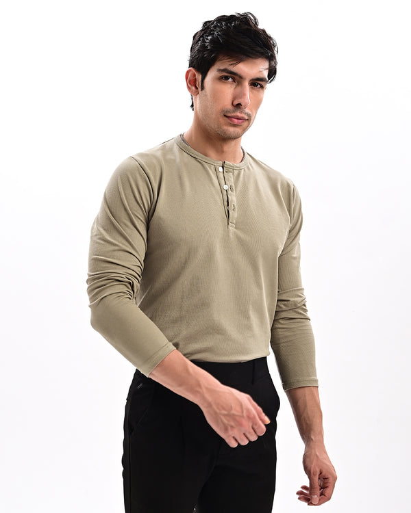 Izi Green Henley T Shirt