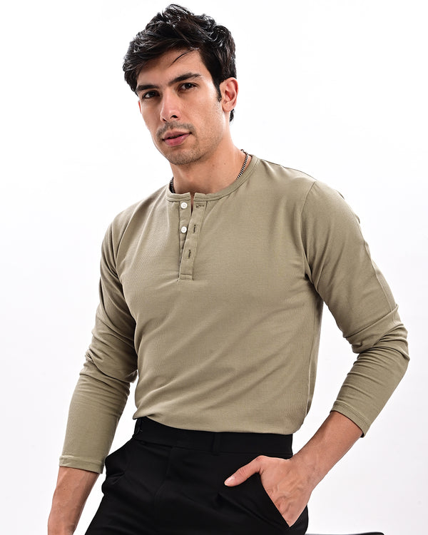 Izi Green Henley T Shirt