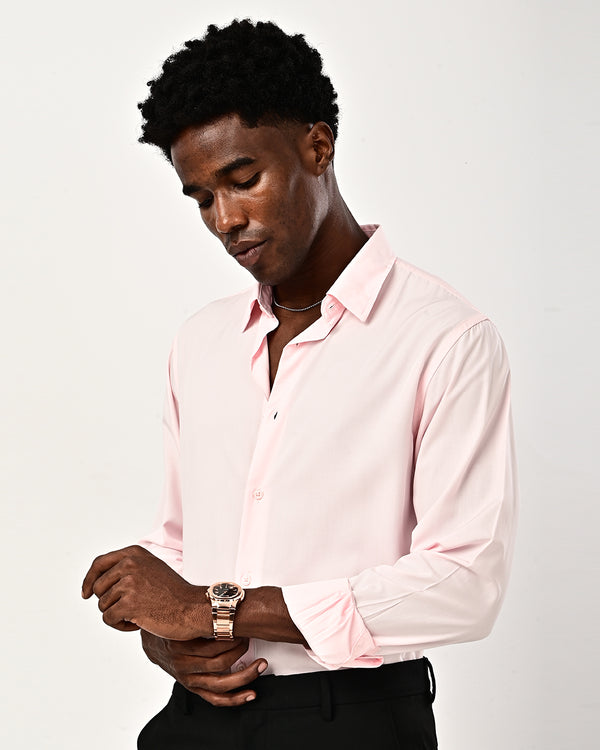 Ilyzly solid poplin Shirt - pink